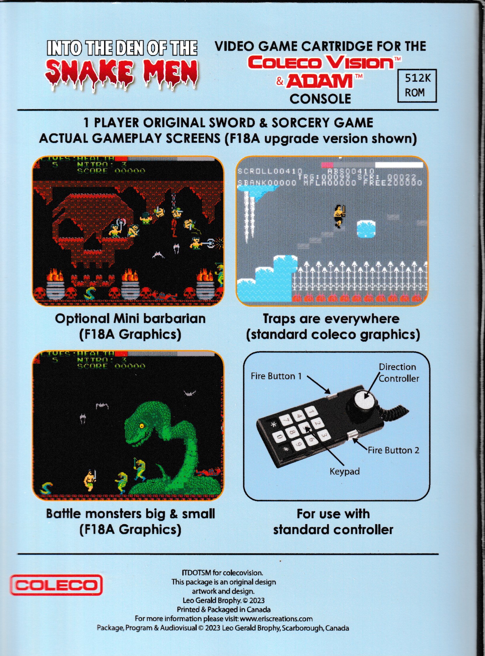 Into The Den Of The Snake Men US Back Box Art