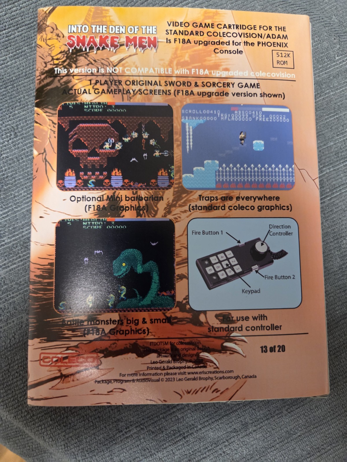 Into The Den Of The Snake Men (Gold) US Back Box Art
