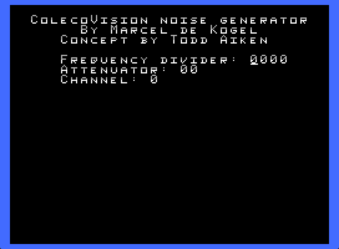 ColecoVision Noise Generator