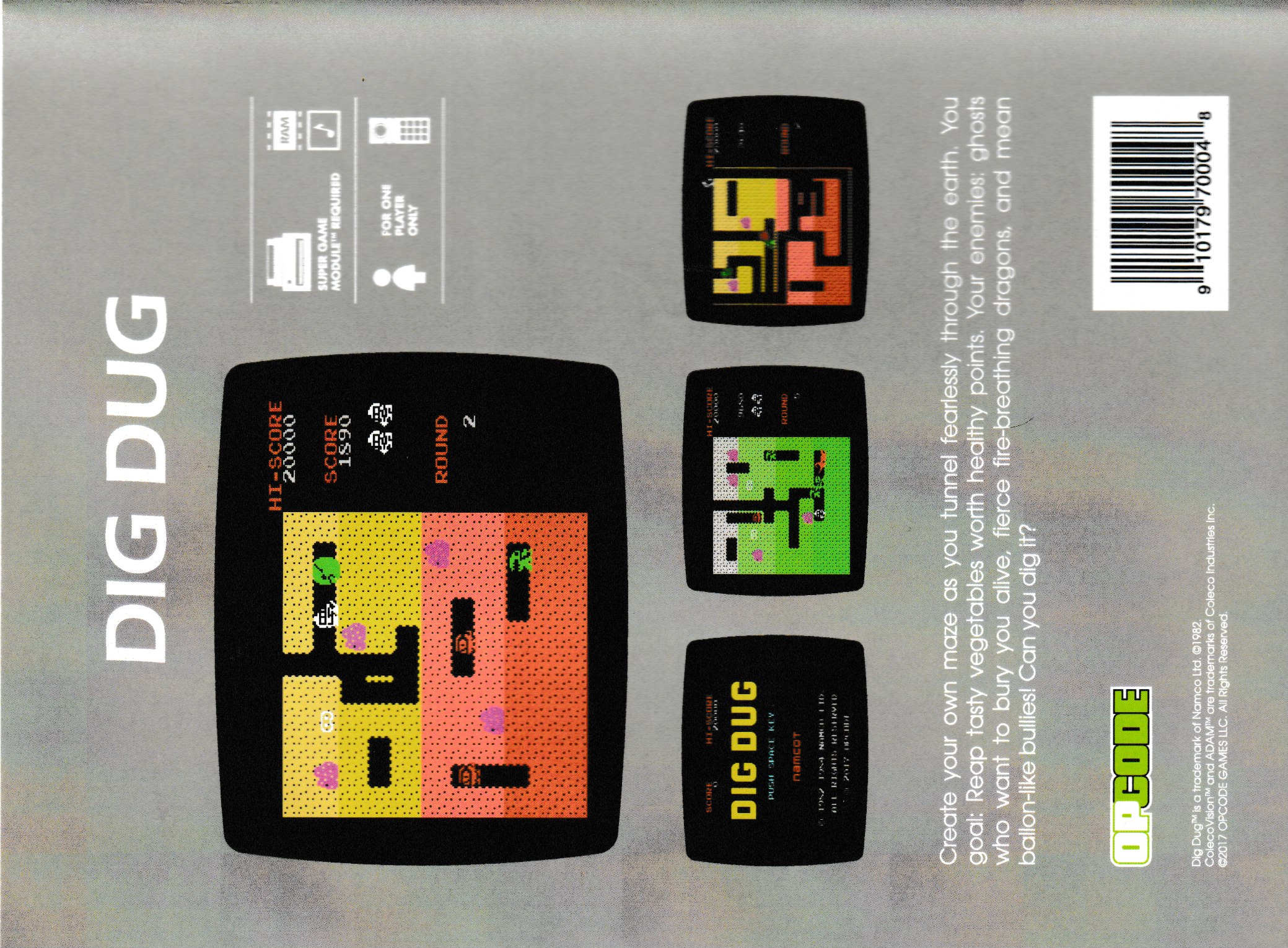 Dig Dug US Back Box Art