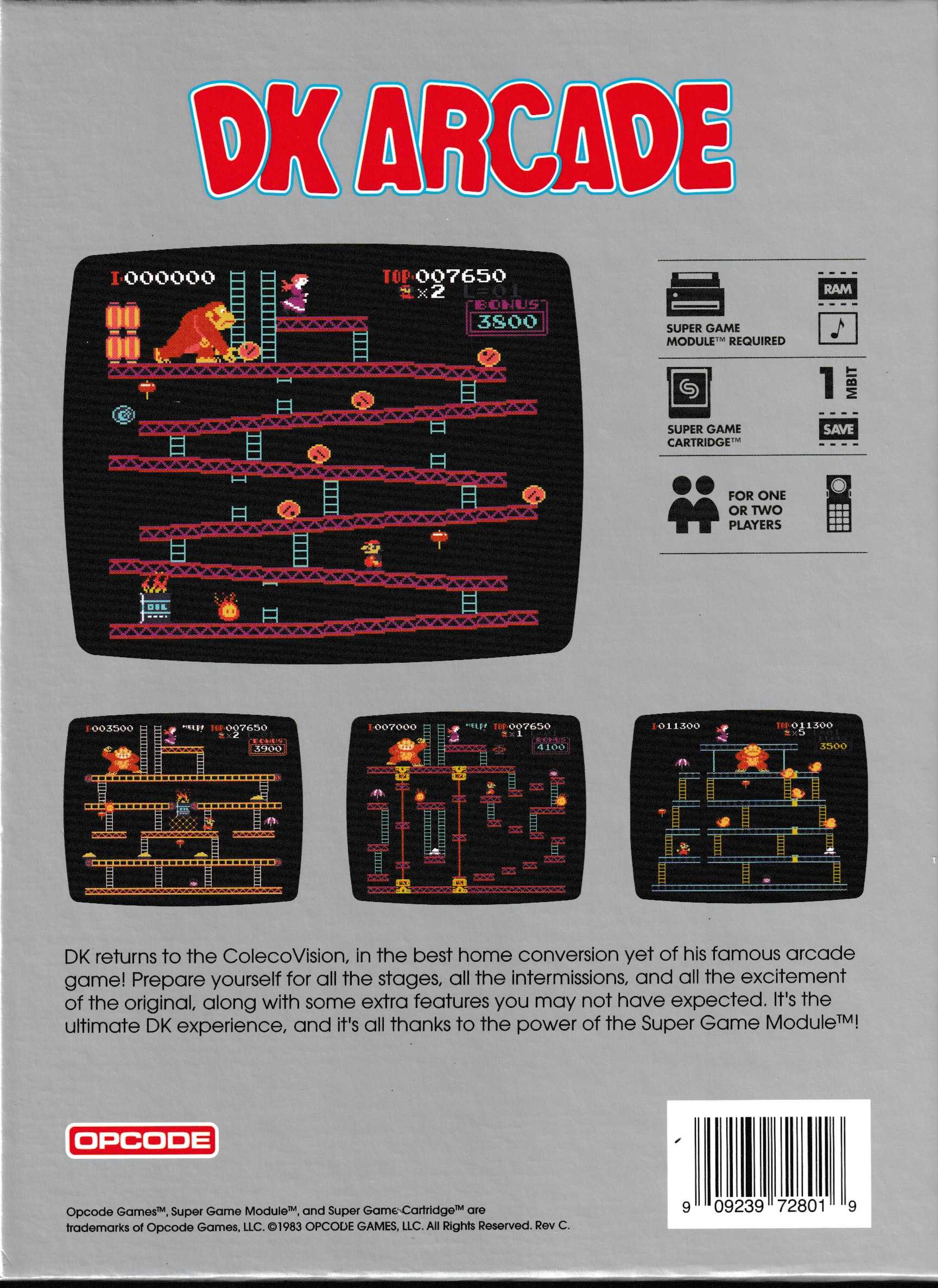 DK Arcade US Back Box Art