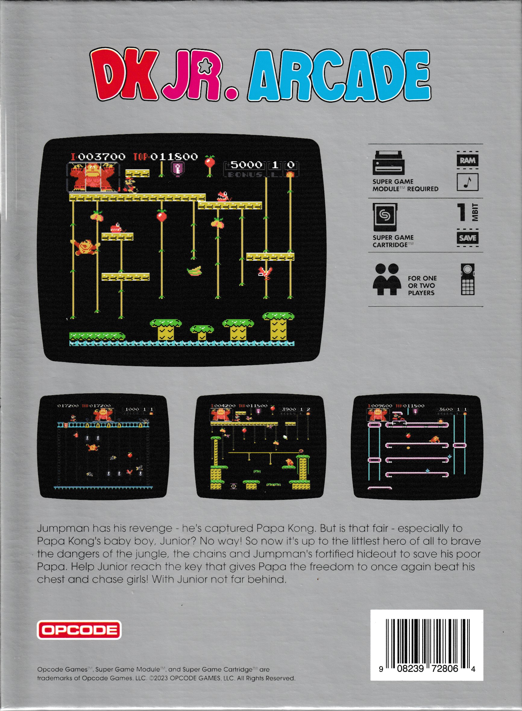 DK JR Arcade US Back Box Art