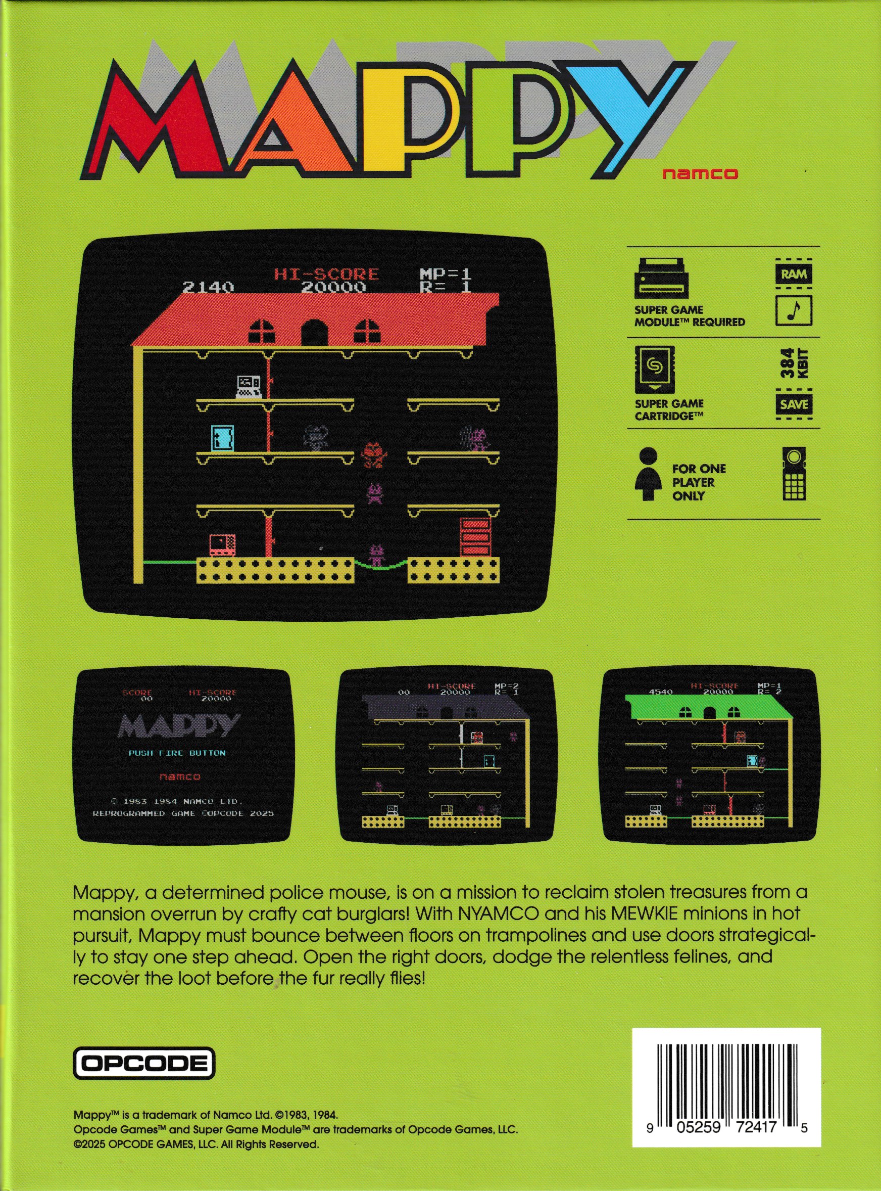 Mappy US Back Box Art