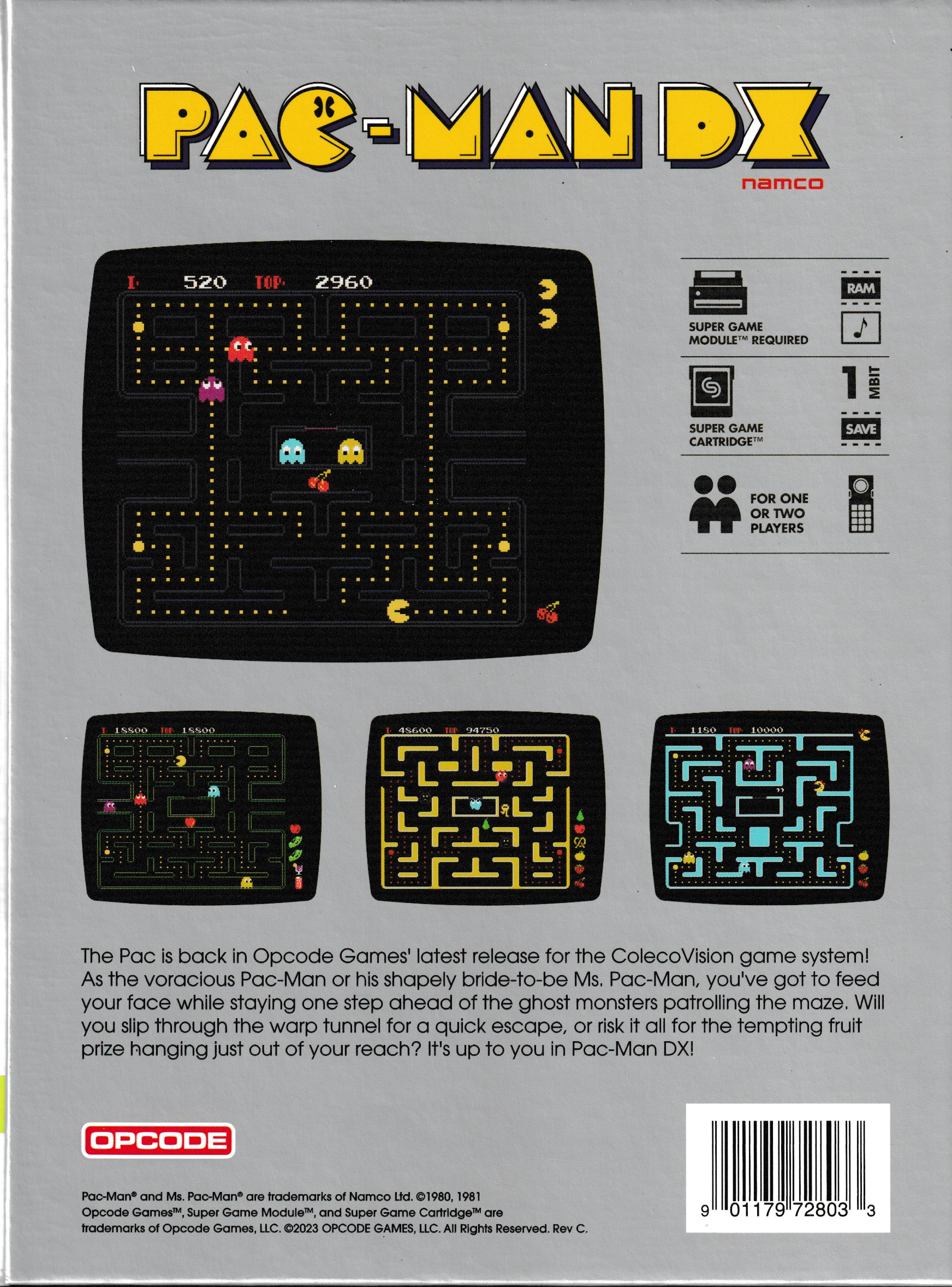 Pac-Man DX US Back Box Art