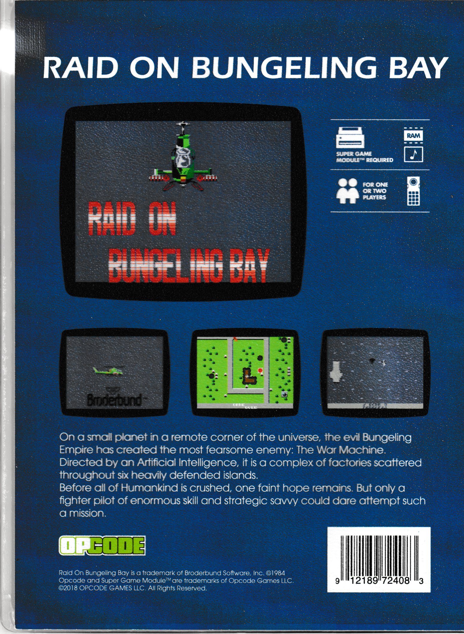 Raid On Bungeling Bay US Back Box Art