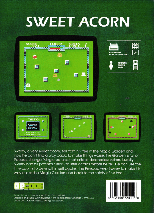 Sweet Acorn (Clamshell) US Back Box Art