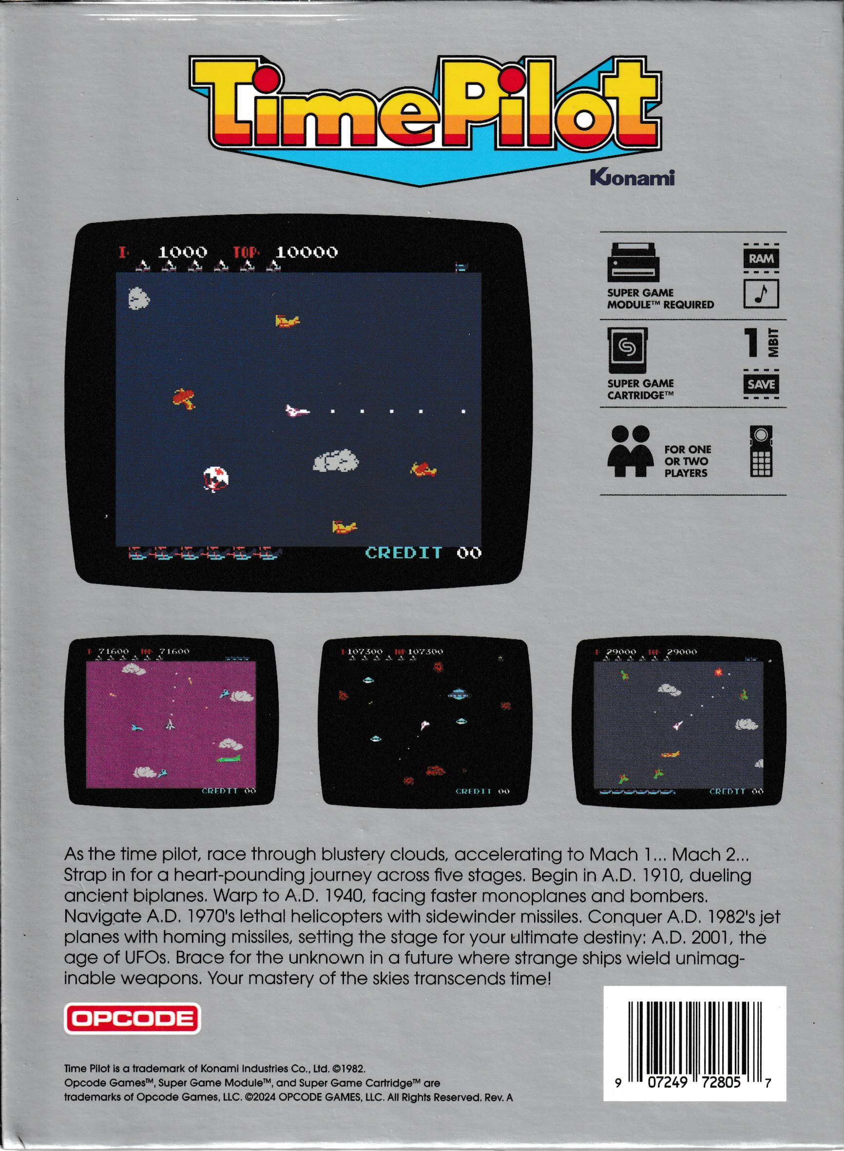 Time Pilot US Back Box Art