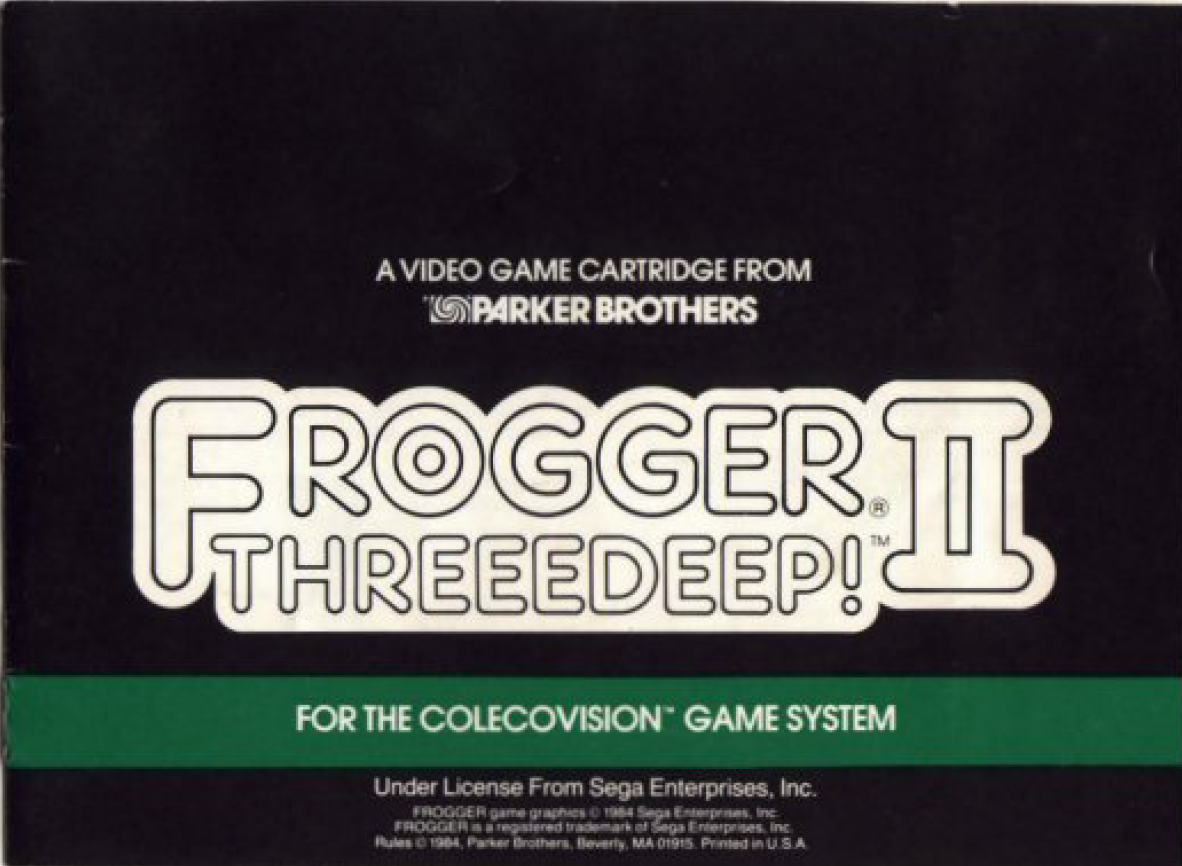 Frogger II: Threeedeep! (CA) US User Manual