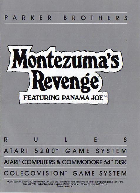 Montezuma's Revenge US User Manual