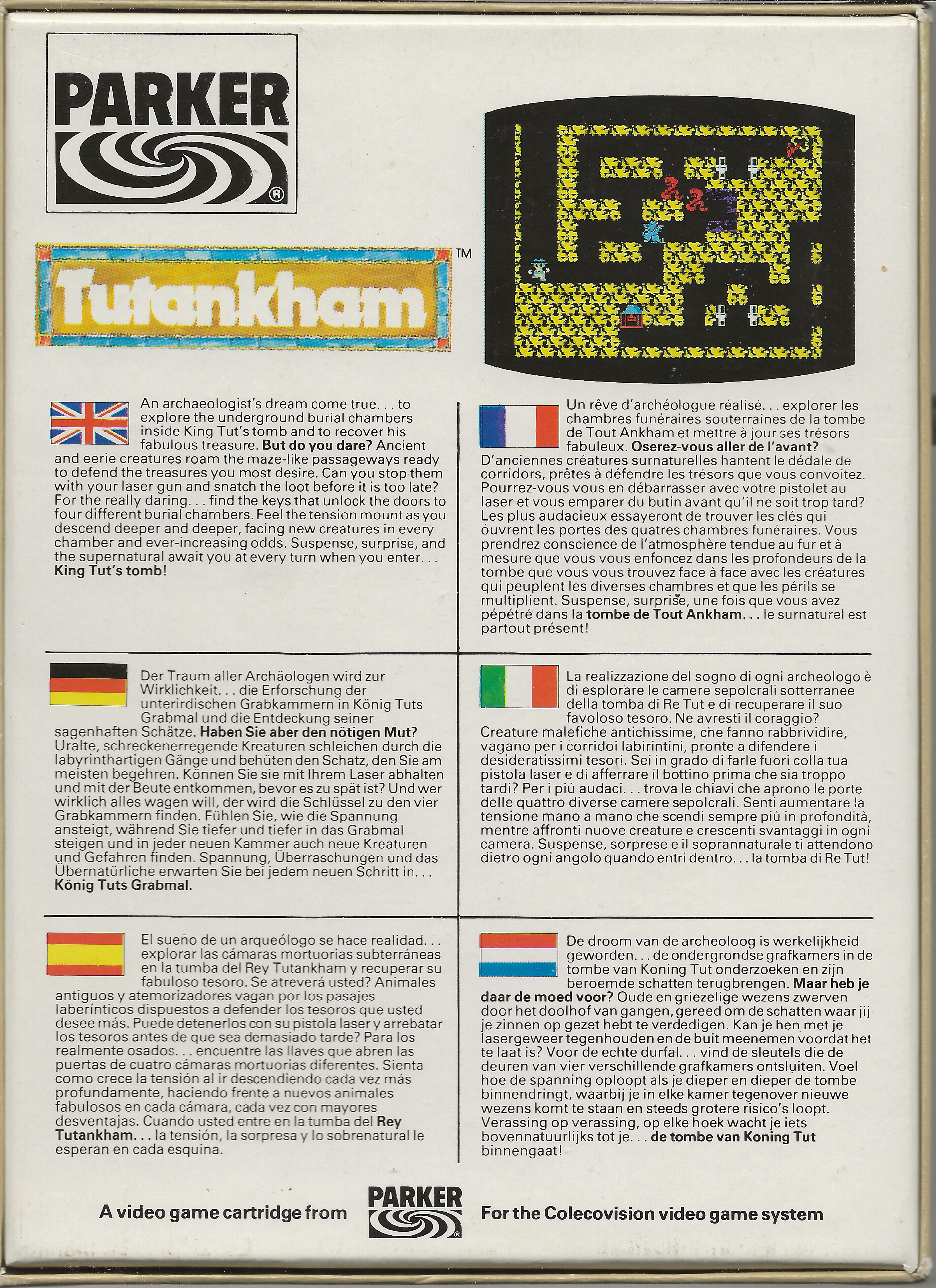 Tutankham (EU) US Back Box Art