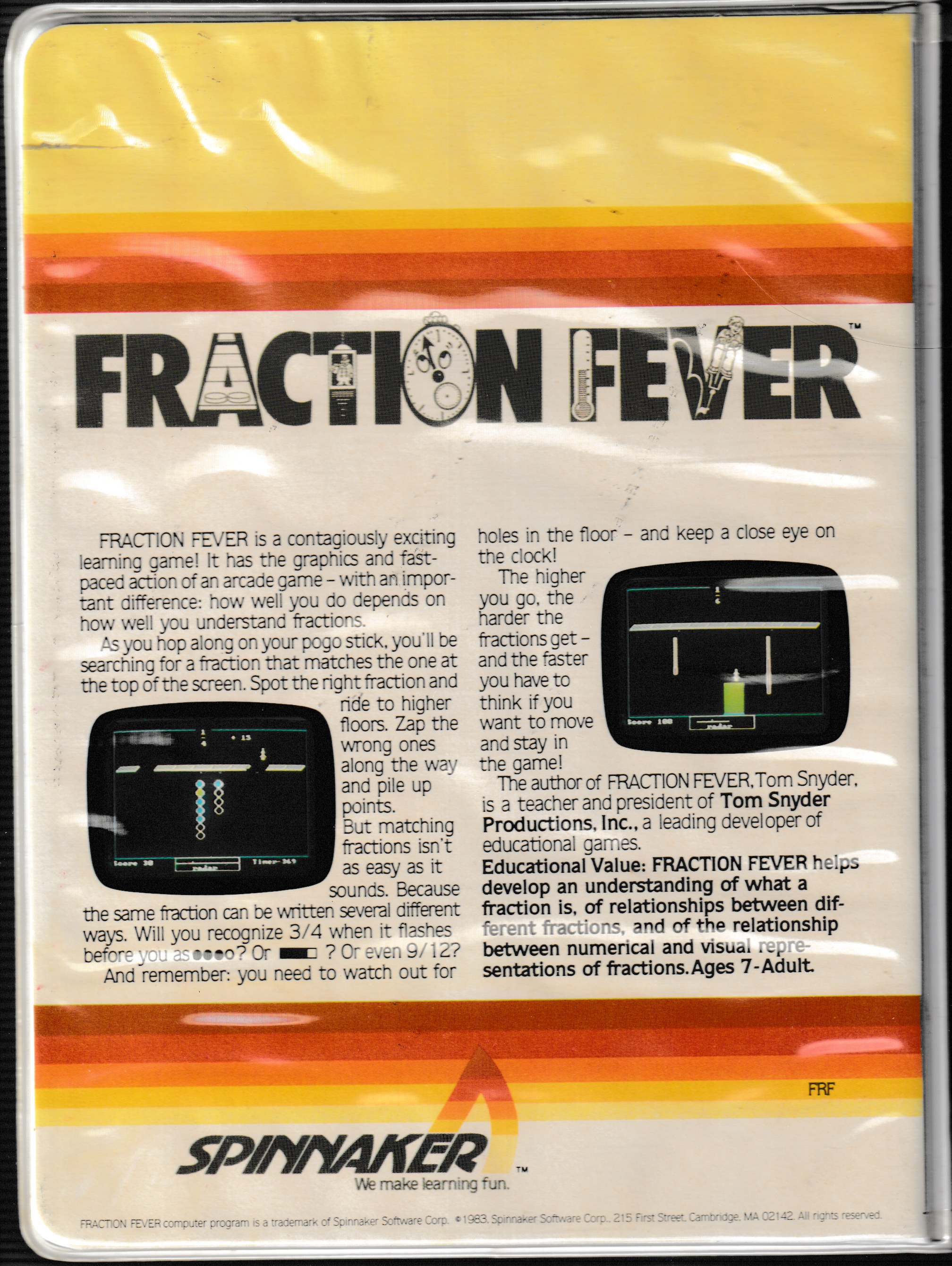 Fraction Fever US Back Box Art