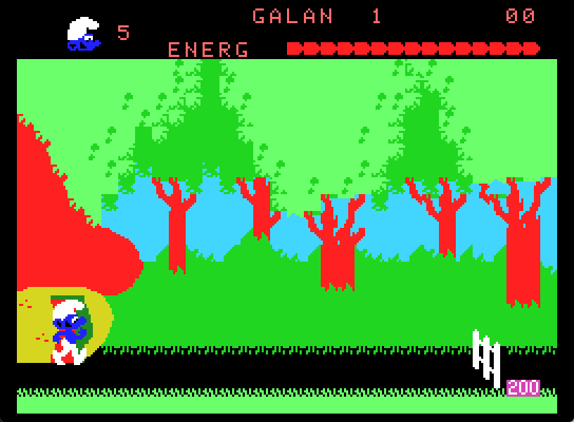 Duendes / Piloto del Tiempo  (Smurf Rescue / TimePilot) Screenshot 1