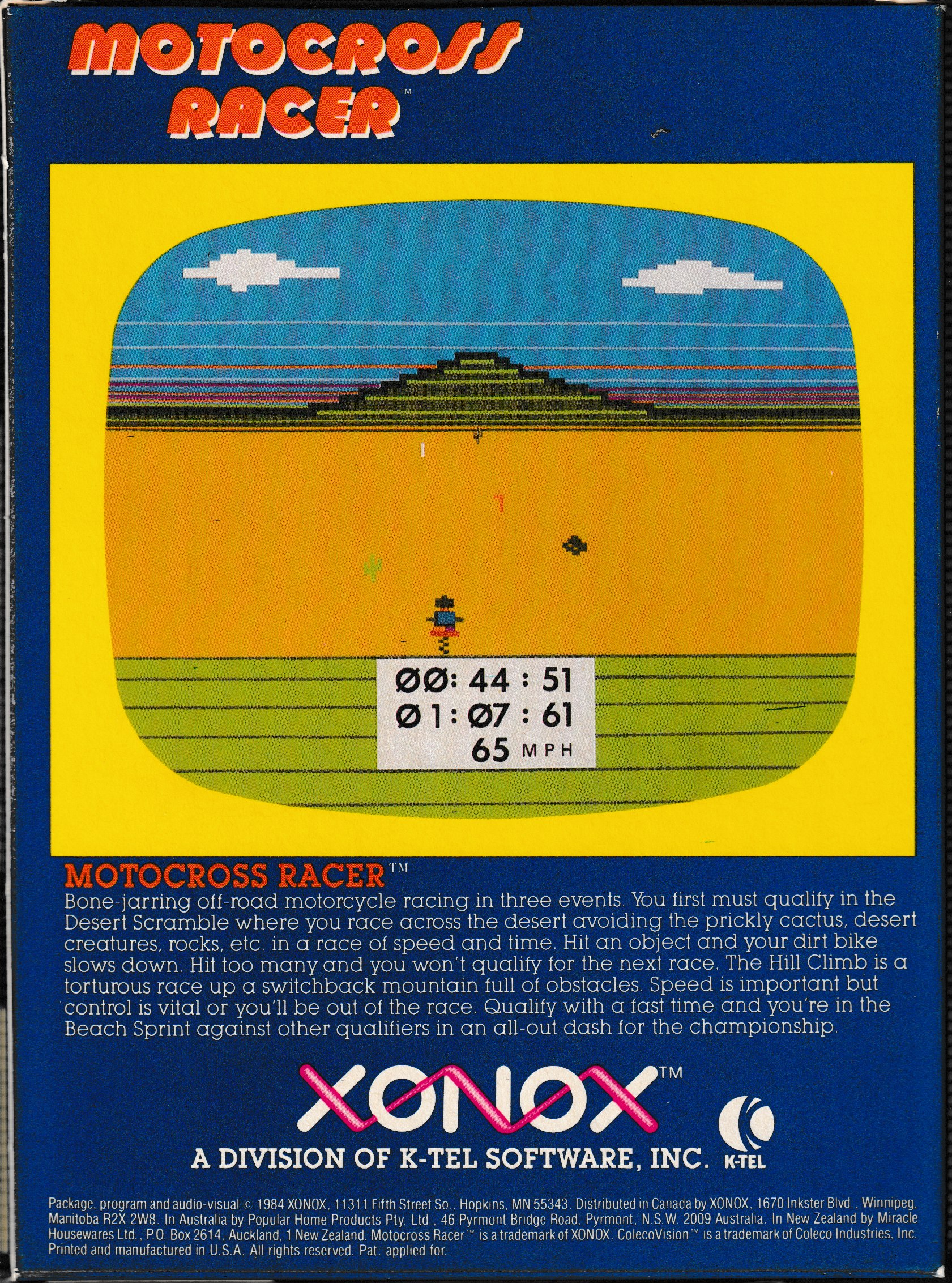 Motocross Racer US Back Box Art