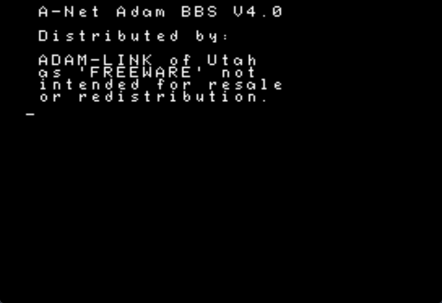 A-Net ADAM BBS v4.0/4.1 Screenshot 1
