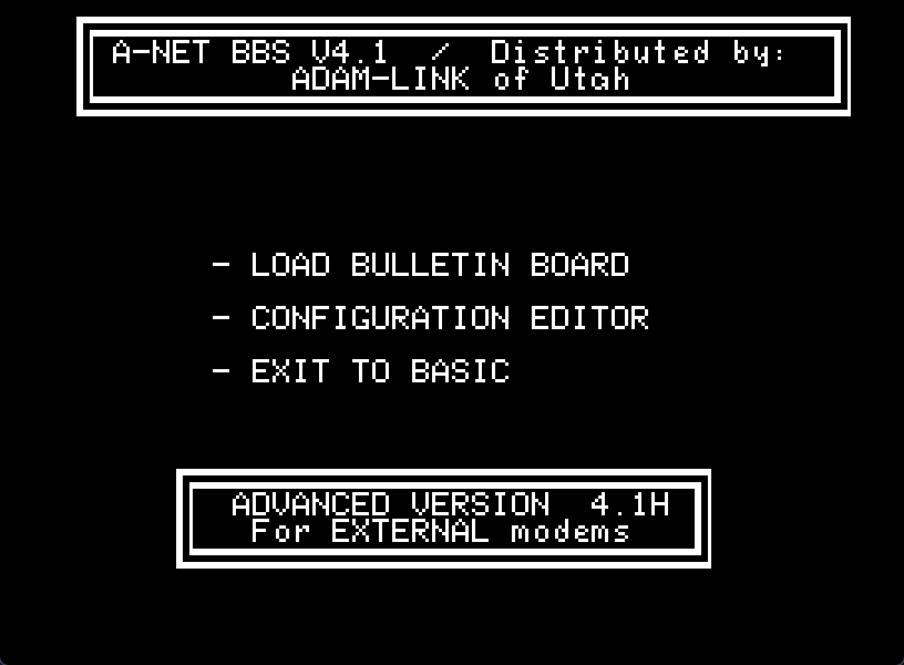 A-Net ADAM BBS v4.0/4.1 Screenshot 5