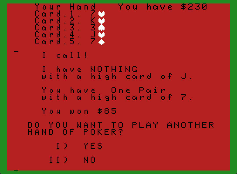 Strip Poker (1989) (ADAMzap Software).dsk Screenshot 6
