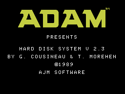 ADAM Hard Disk System Screenshot 1