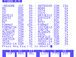 T-DOS v4.5 Disks 1-4 Screenshot 1