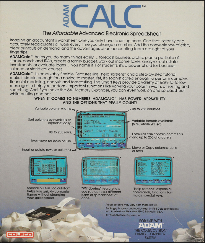 AdamCalc Package