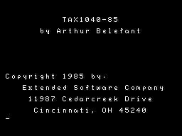 Tax 1040-85 Screenshot 1