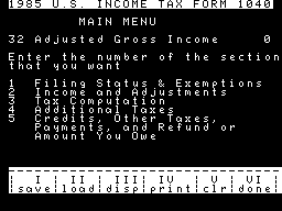 Tax 1040-85 Screenshot 2