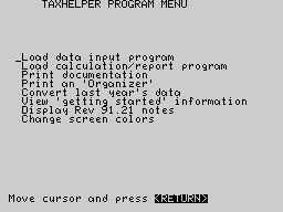 TaxHELPER 1991 Screenshot 2