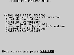 TaxHELPER 1992 Screenshot 2