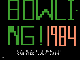 Bowling! 1984 Screenshot 1
