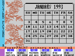 Maine ADAM Library - PowerPAINT Calendar '93 Screenshot 1