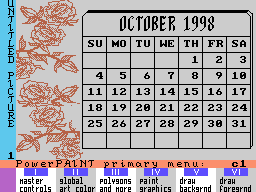 Maine ADAM Library - PowerPAINT Calendar '98 Screenshot 1