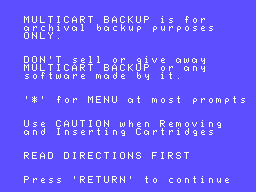 Multicart Backup v1.1b Screenshot 1