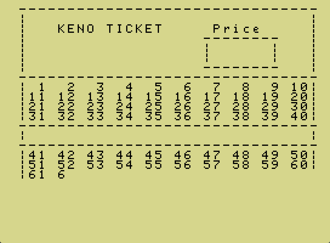 Keno (1987) (Roginsky Games).dsk