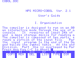 Cobol (NPS Micro-Cobol v2.1) Screenshot 2