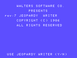 Jeopardy Writer Package